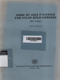 Code Of Safe Practice For Solid Bulk Cargoes (Bc Code)