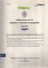 Cumulative List Of Admiralty Notices To Mariners