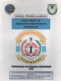 Diklat Pelaut - IV Ahli Nautika Tingkat (ANT - IV) Peningkatan : Pencegahan Pencemaran Lingkungan Laut
